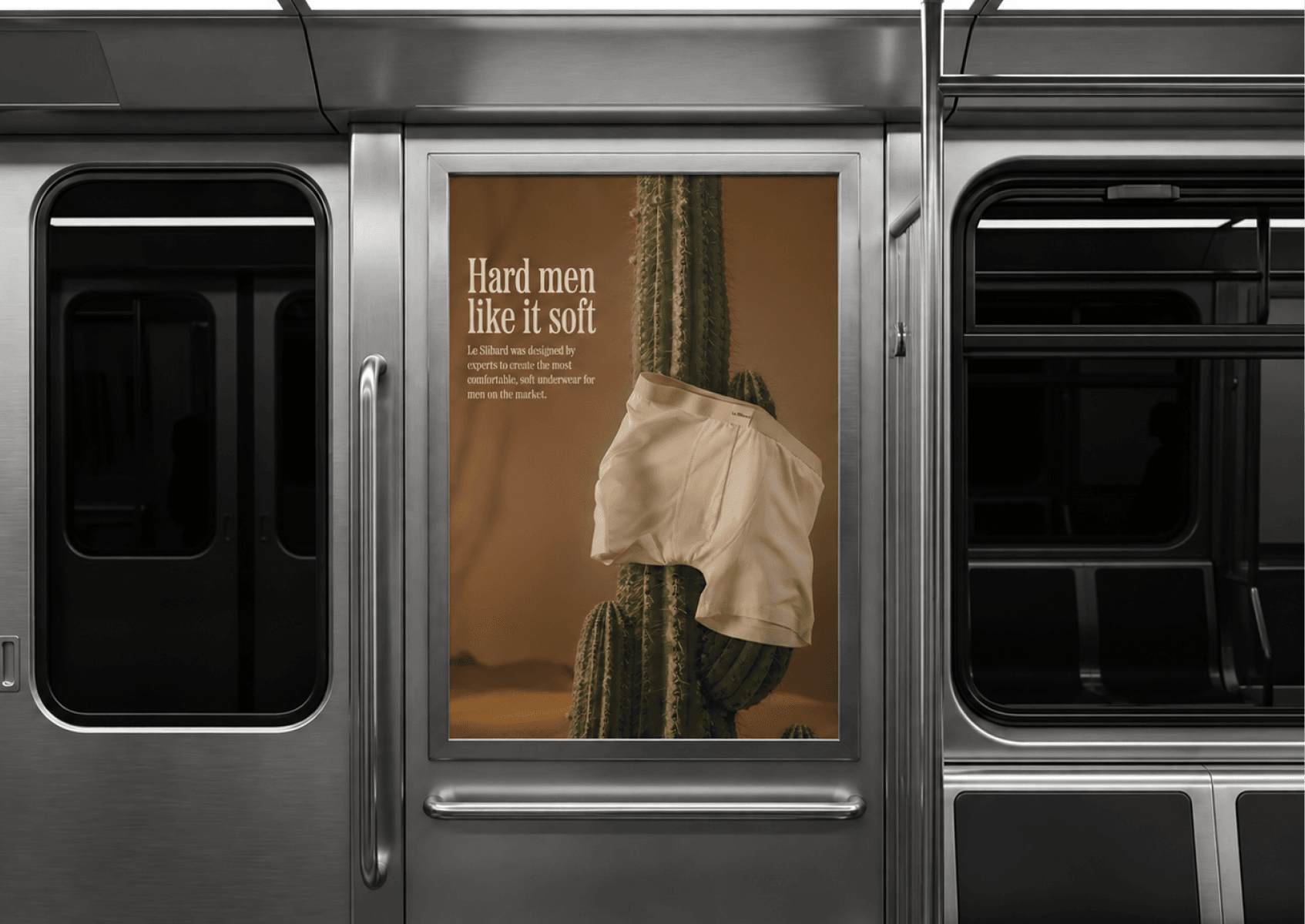 Fashion campaign displayed on a train