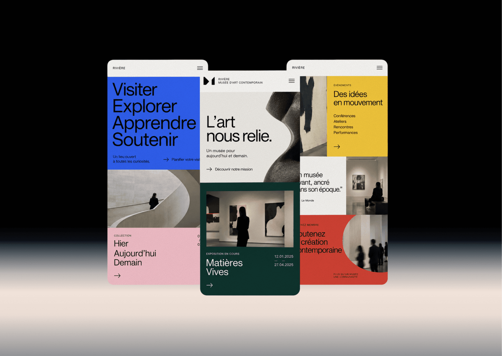 Exhibition website user interface designs