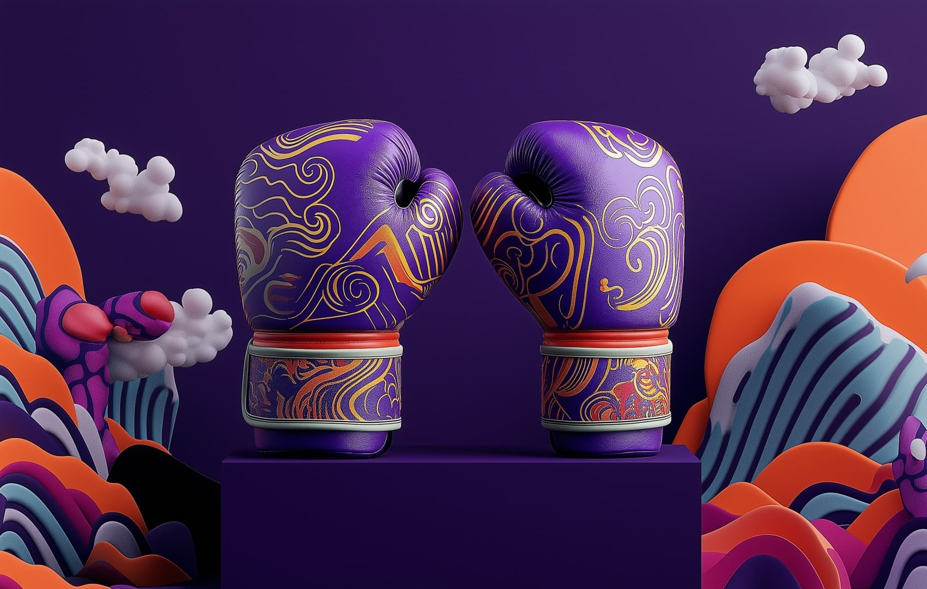 Boxing Gloves 3D Image designed by Saint-Tran